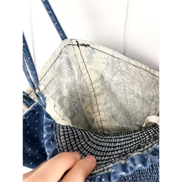Free People Polka Dot Denim Bustier Mini Dress PLL Size S - Picture 12 of 16